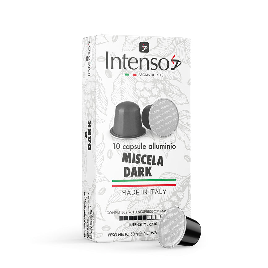 200 capsule caffè Intenso - compatibili Nespresso Alluminio - Miscela dark