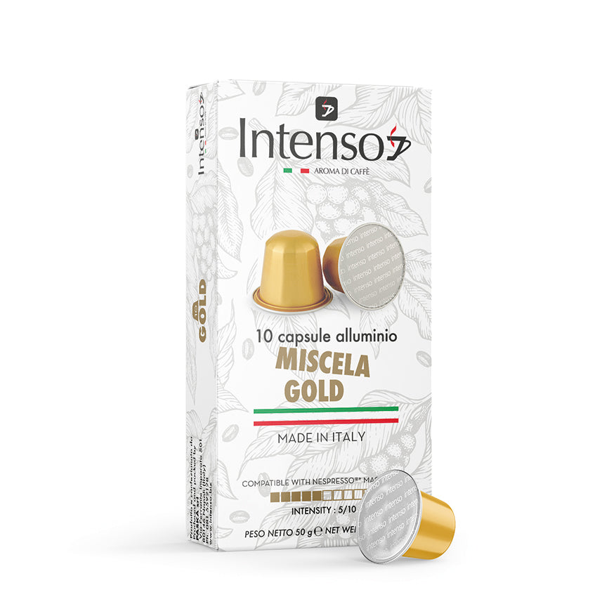 200 capsule caffè Intenso - compatibili Nespresso Alluminio - Miscela GOLD