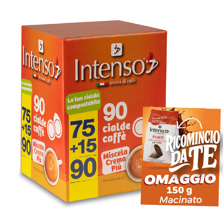75+15 cialde Intenso miscela Crema più con OMAGGIO 150 g macinato fresco