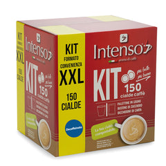 150 Intenso coffee pods with accessories - Decaffeinated blend
