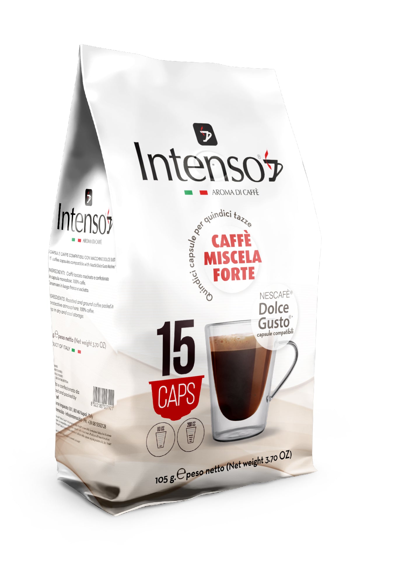 45 Intenso coffee capsules - Dolce Gusto compatible - Strong blend